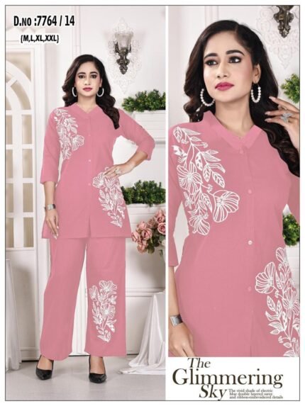 Elegant Lavender Purple Bandhani Print Cotton Kurti Set with Scalloped Lace Dupatta