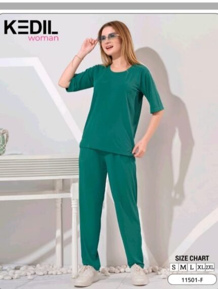 Teal Green Relaxed Fit Lounge & Night Set