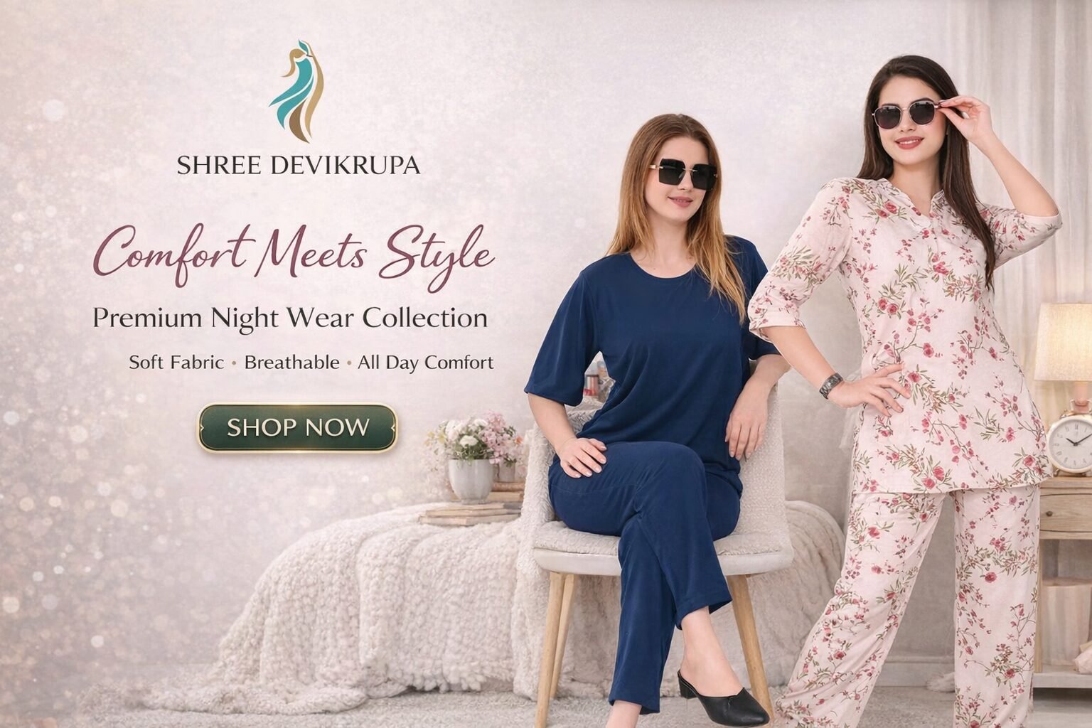 Elegant nightwear collection promotion